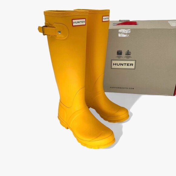 Hunter Original Tall Rain Boots Women’s 6 Yellow Waterproof Wellington Wellies - Picture 5 of 12